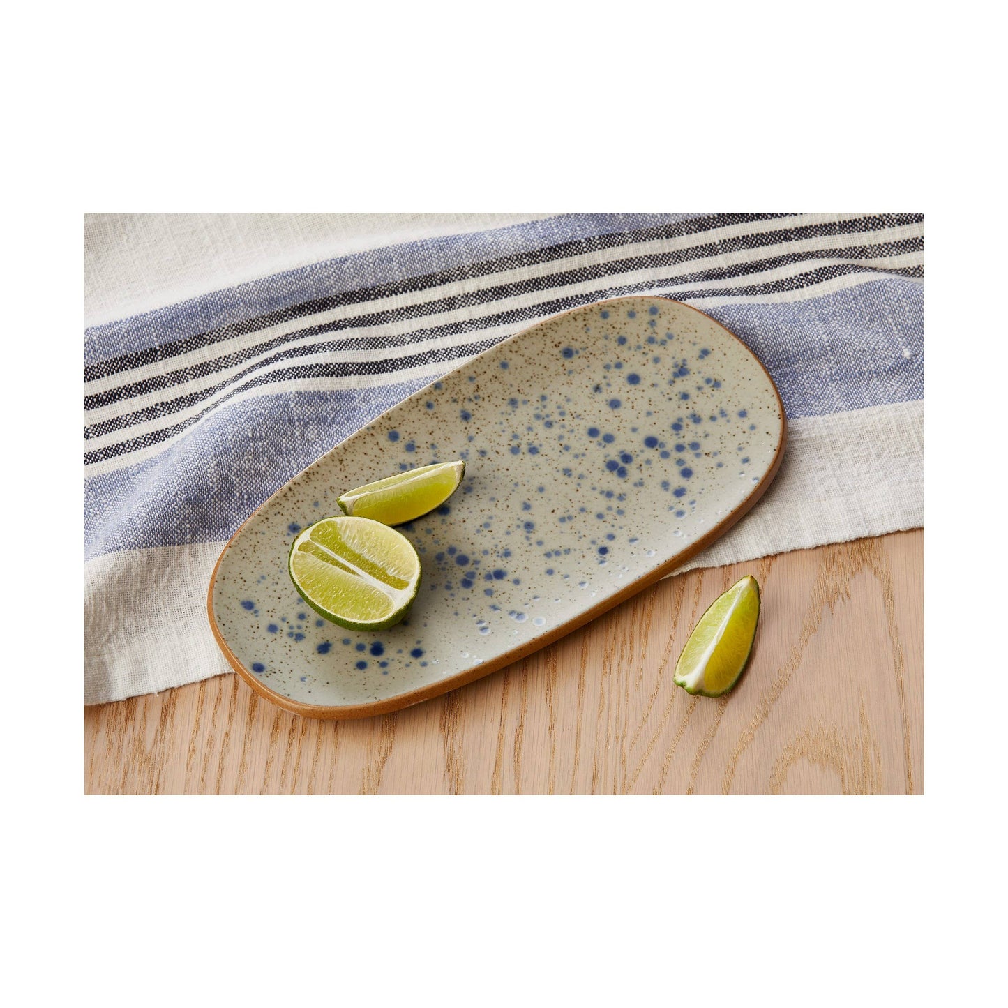 Hudson Speckle Platter Blue Multi Porcelain