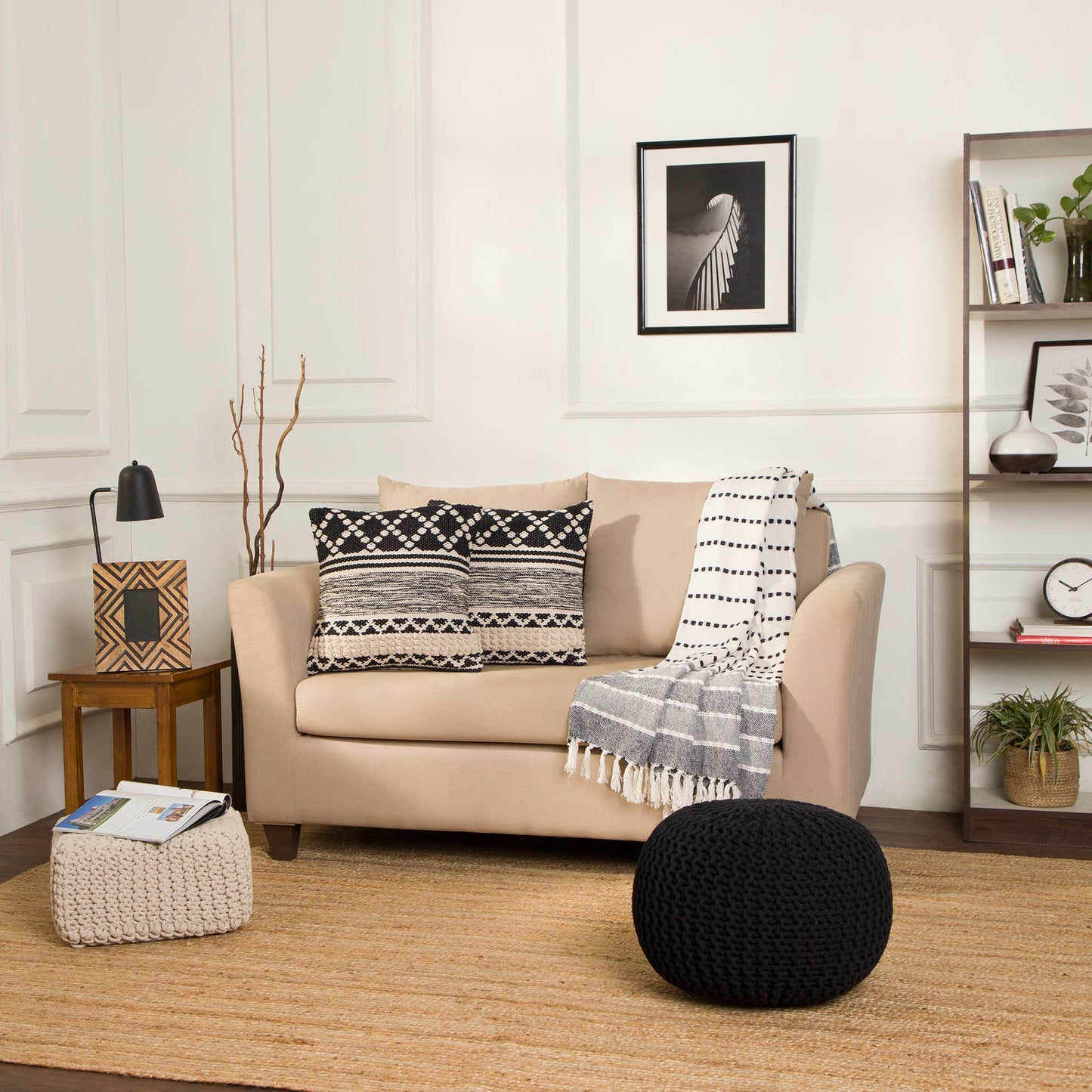 RedEarth Classic Black and Gray Stripe Throw Blanket (50x60)