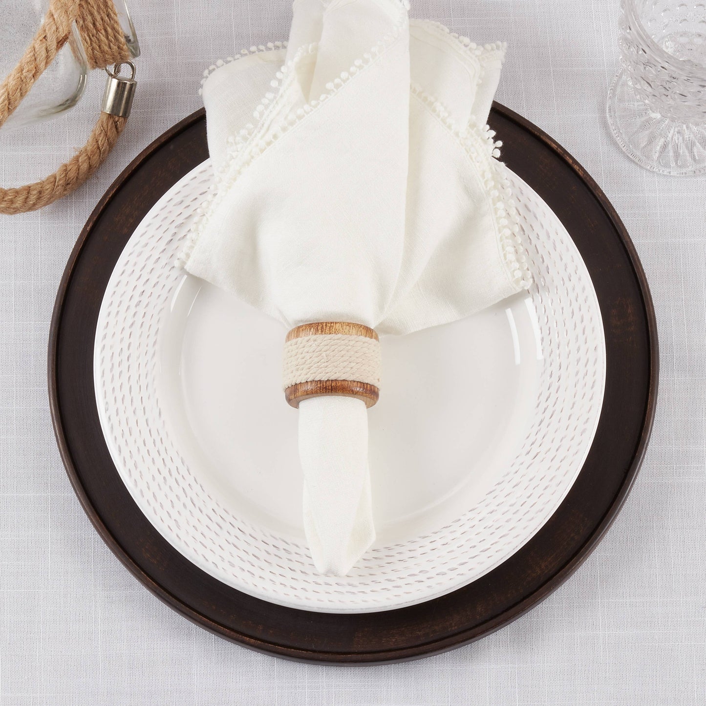 Rope + Wood Napkin Ring