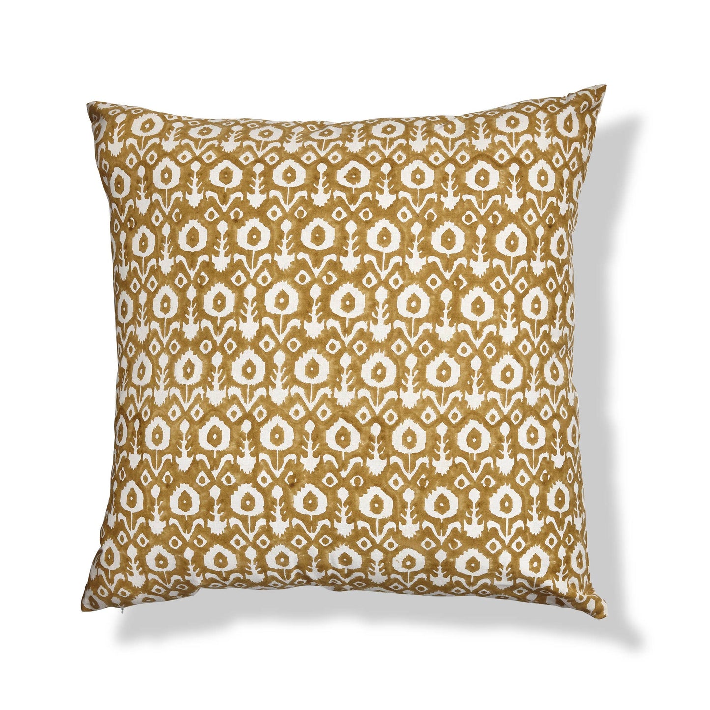 Ikat Flower Block Print Pillow 22 x 22
