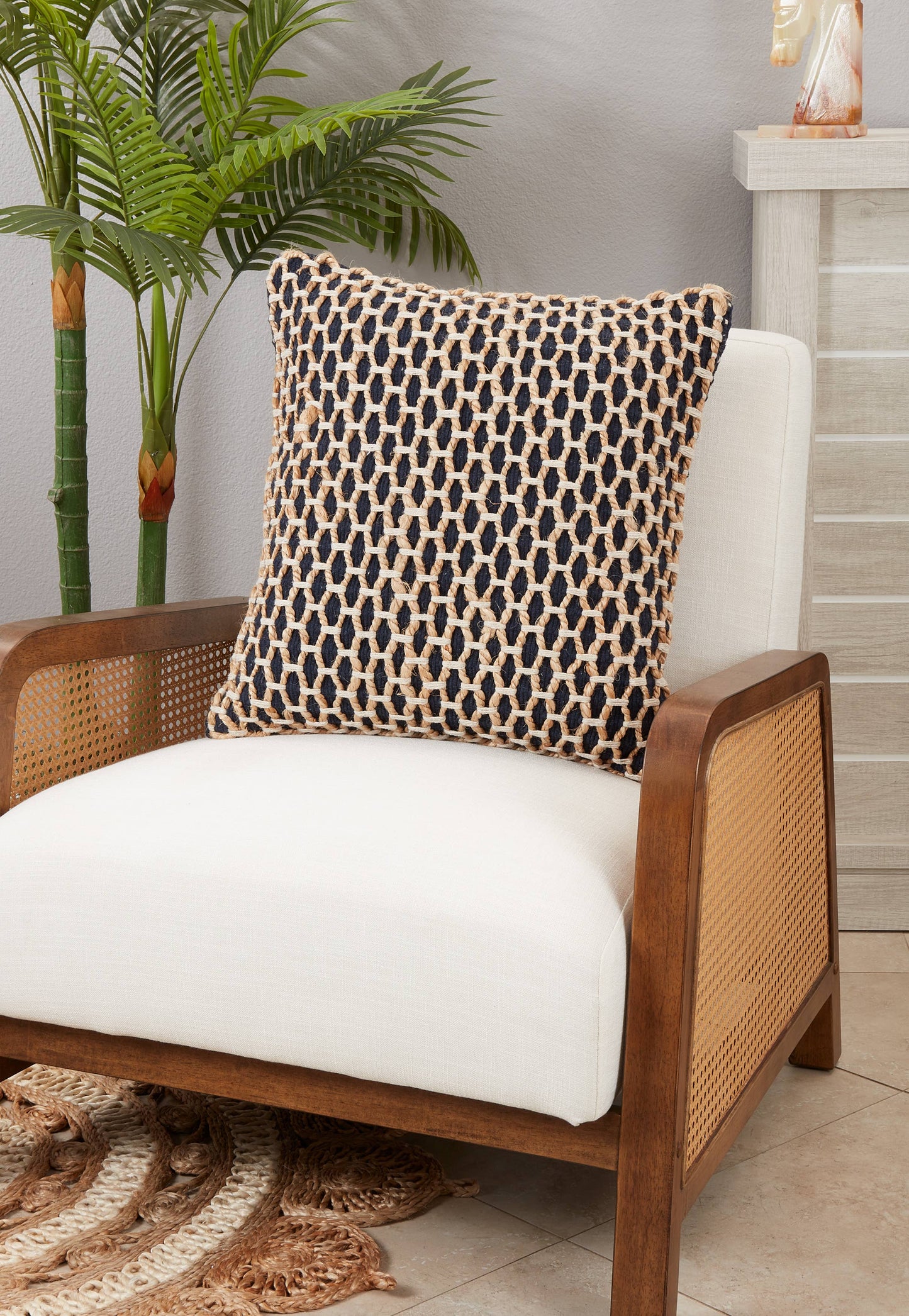 Rope Throw Pillow 18" (Navy)