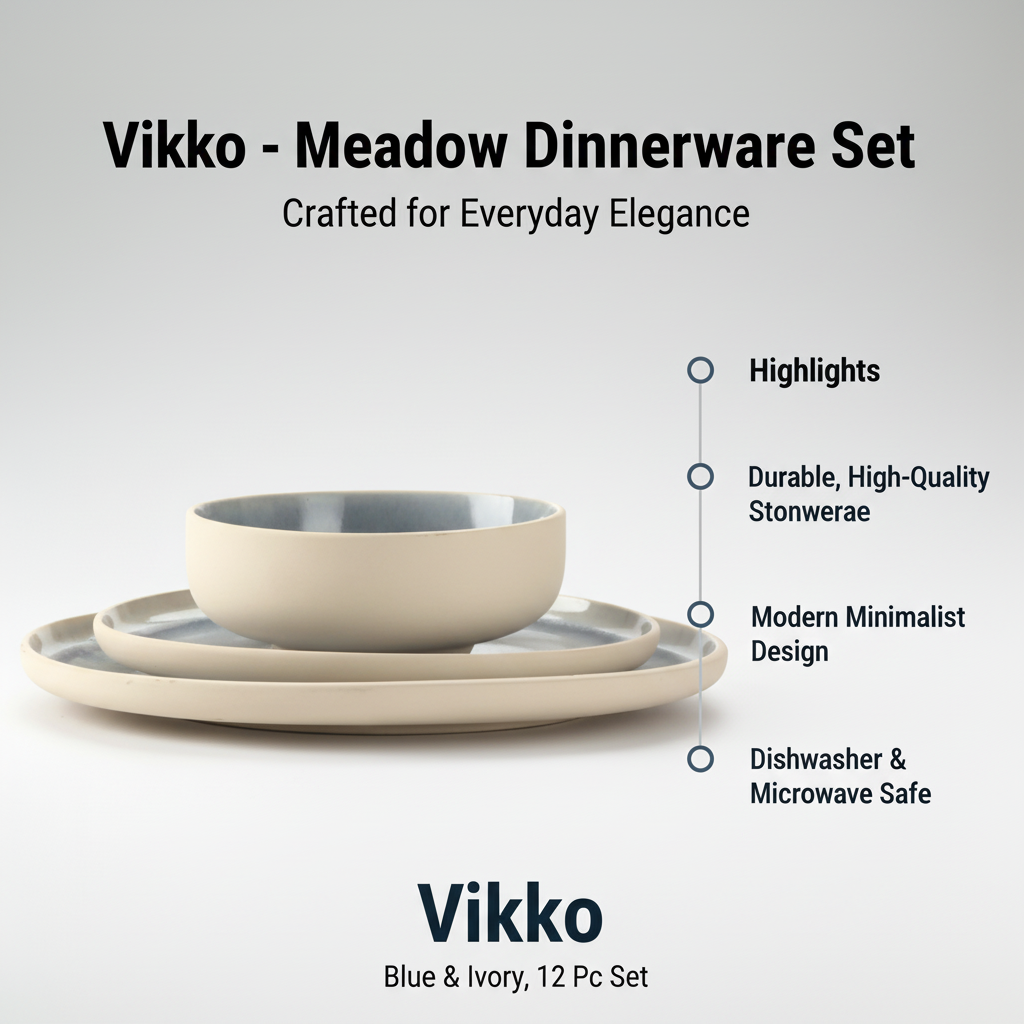 Vikko - Meadow, Blue and Ivory Dinner Plate