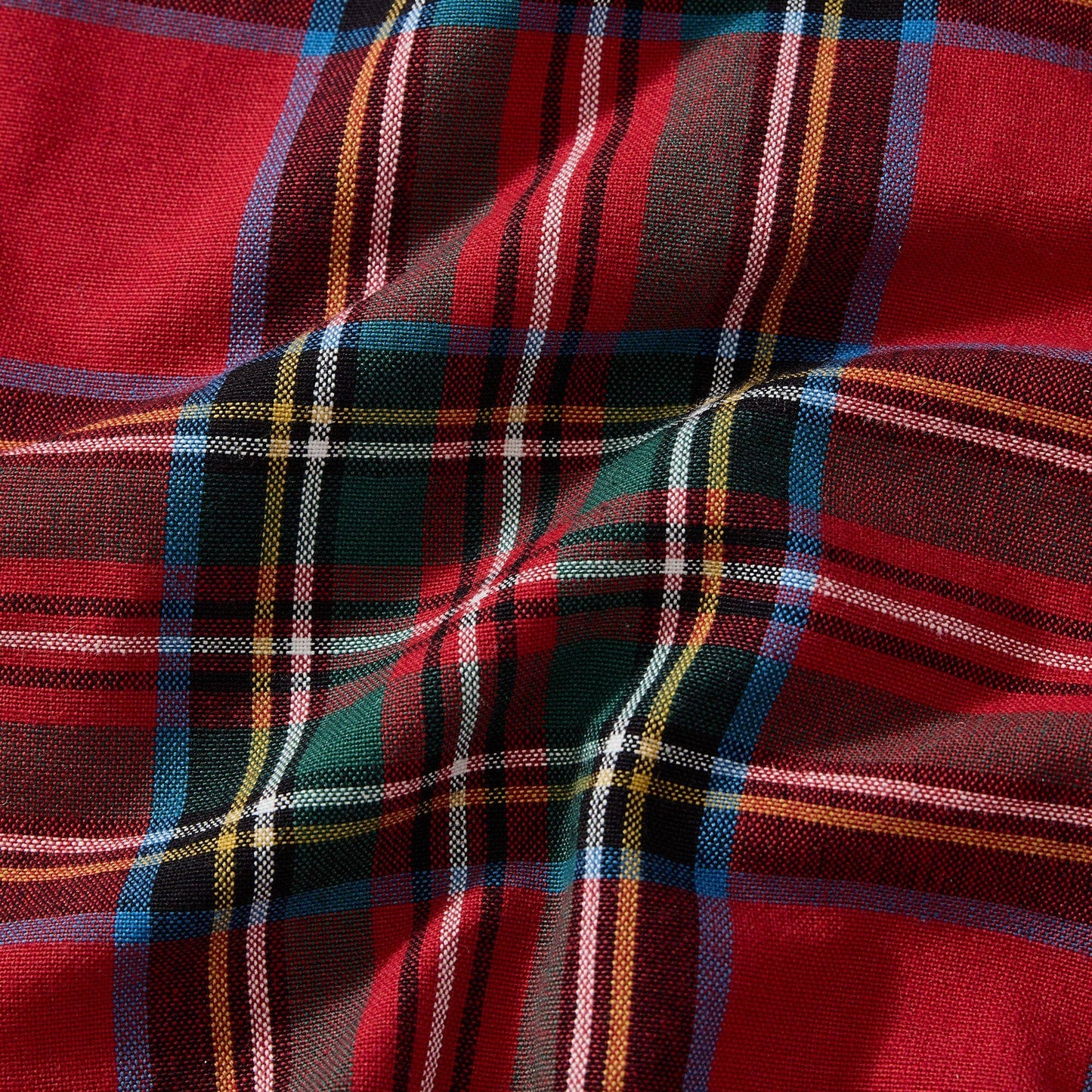 Stowe Tartan Holiday Plaid Cotton Napkins, Set of 8 - 17x17 (Red)