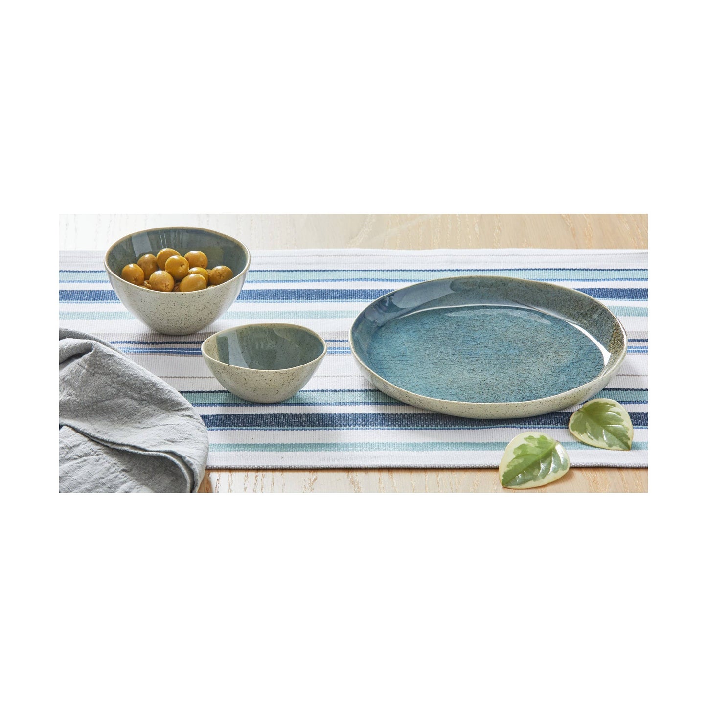 Montauk Snack Bowl Blue Porcelain Summer