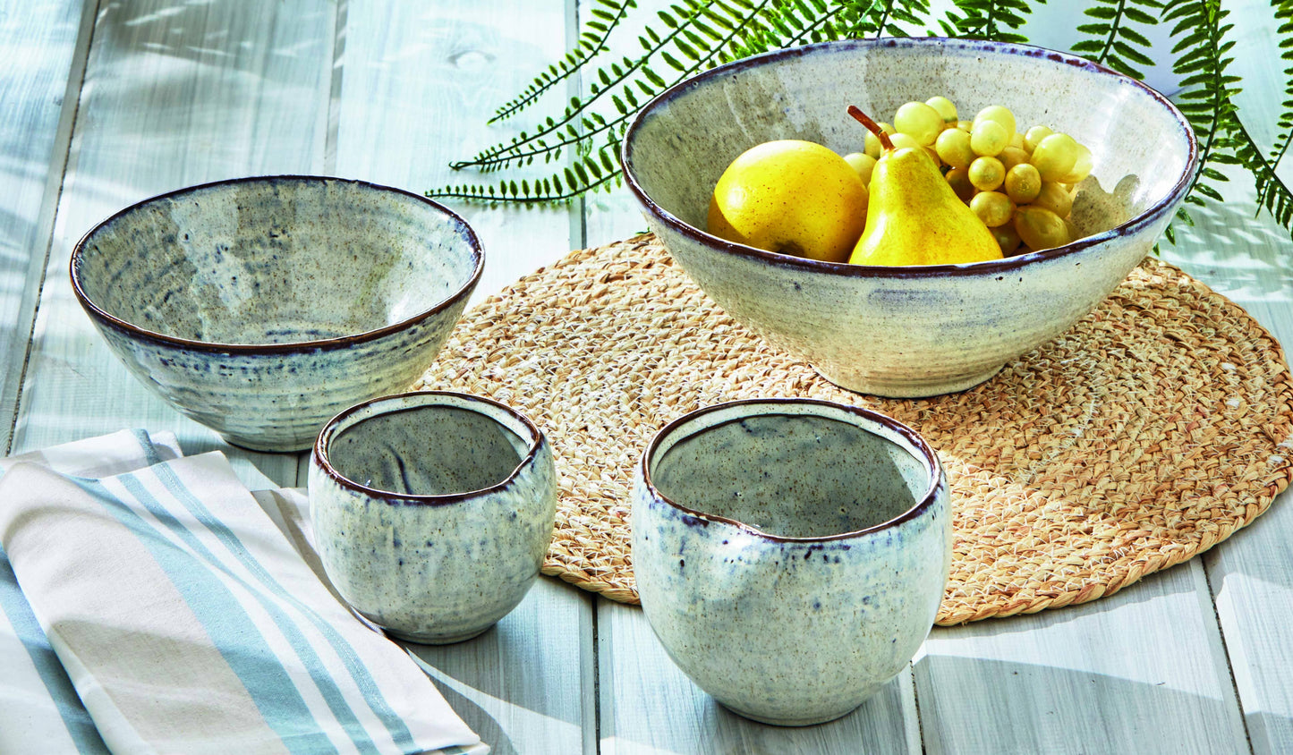Reactive Glaze Pinch Bowl Large Snack Bowl
