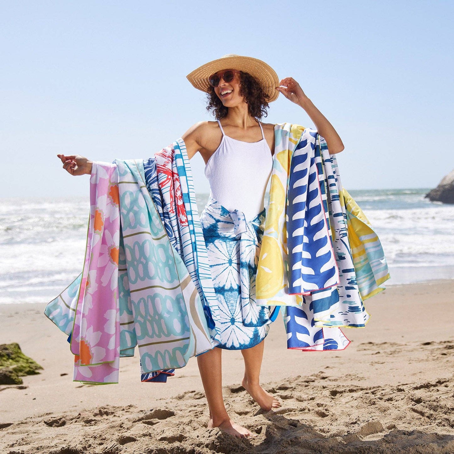 Lemon Slices Reversible Beach Towel