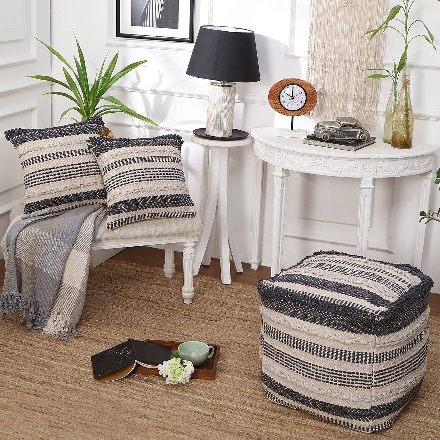 RedEarth Textured Throw Pillow Cover (18x18)