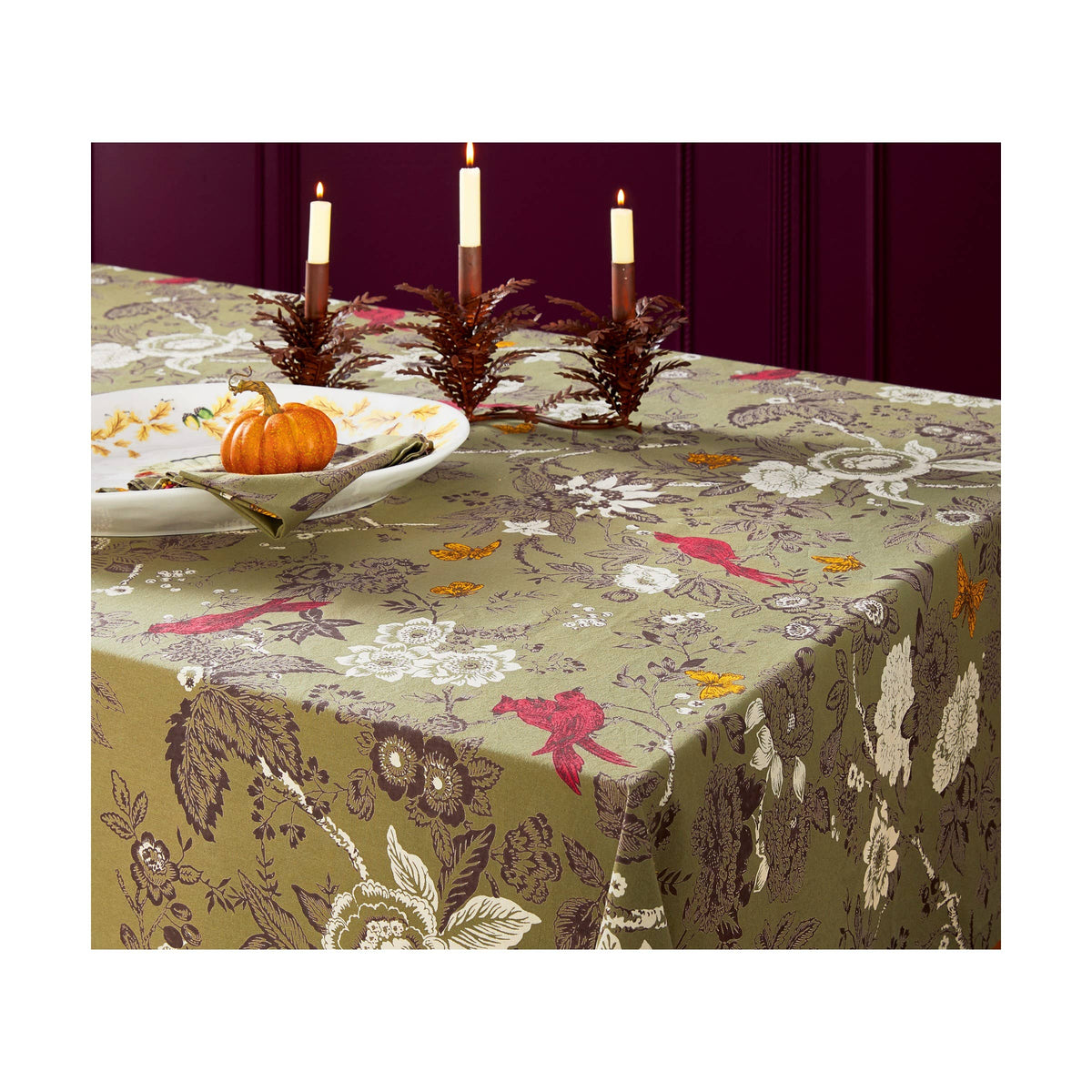 Toile Runner Green Multi Cotton