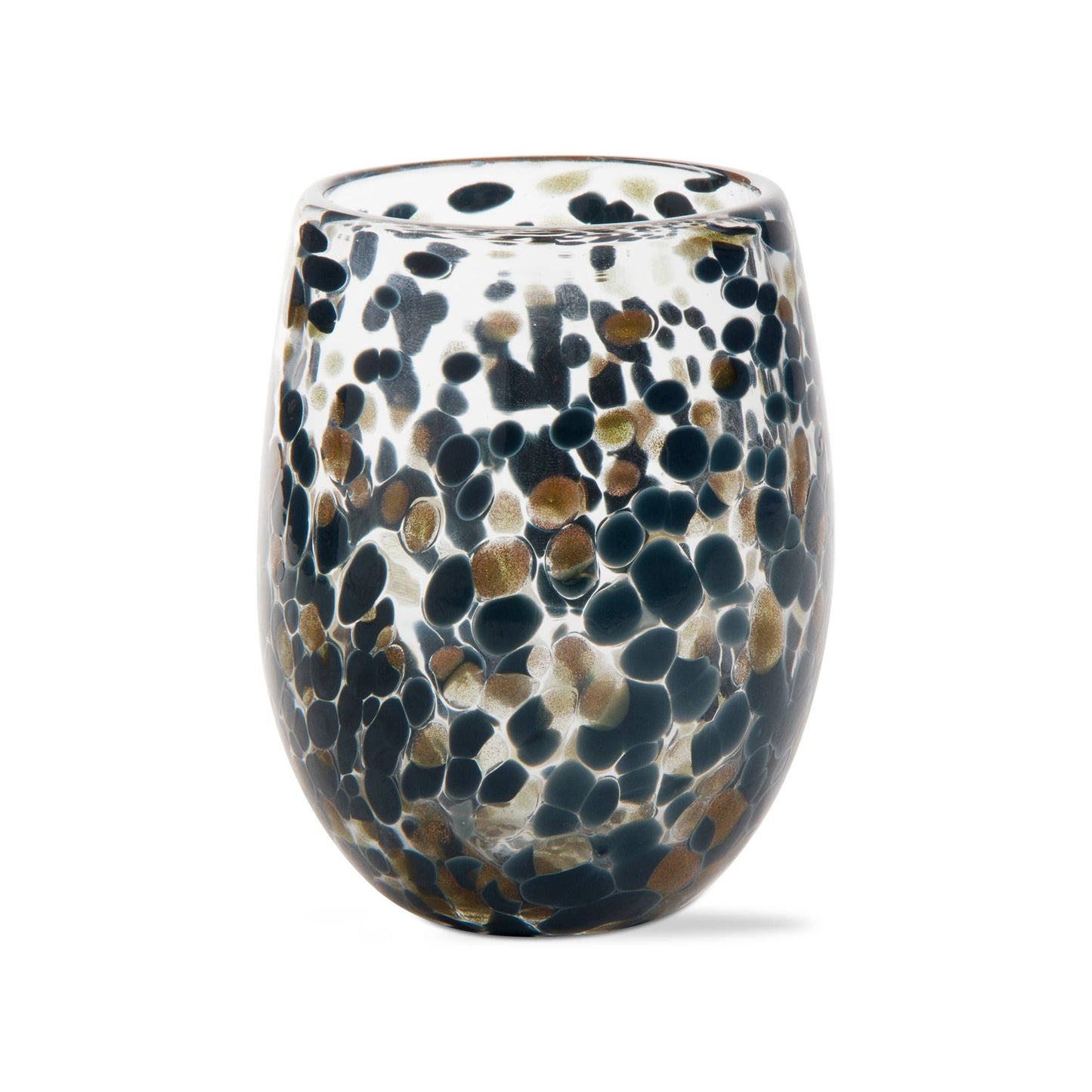 Confetti Stemless Wine Glass - Blue Denim