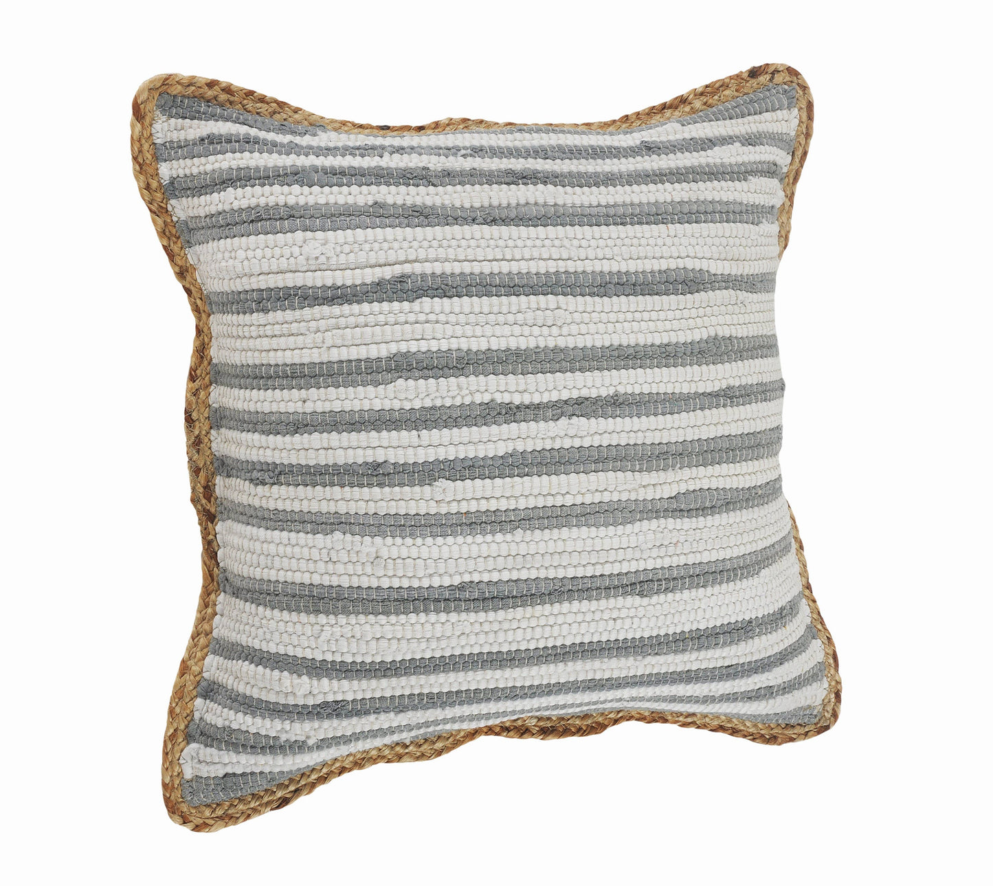 Riley Gray Striped Cotton Blend Throw Pillow