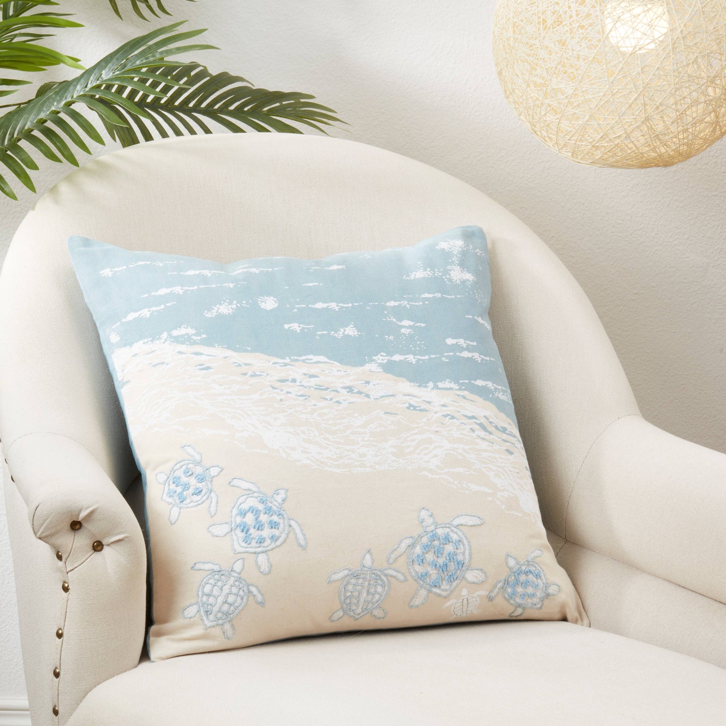 Sandy Shores Sea Turtle Throw Pillow 20 inch