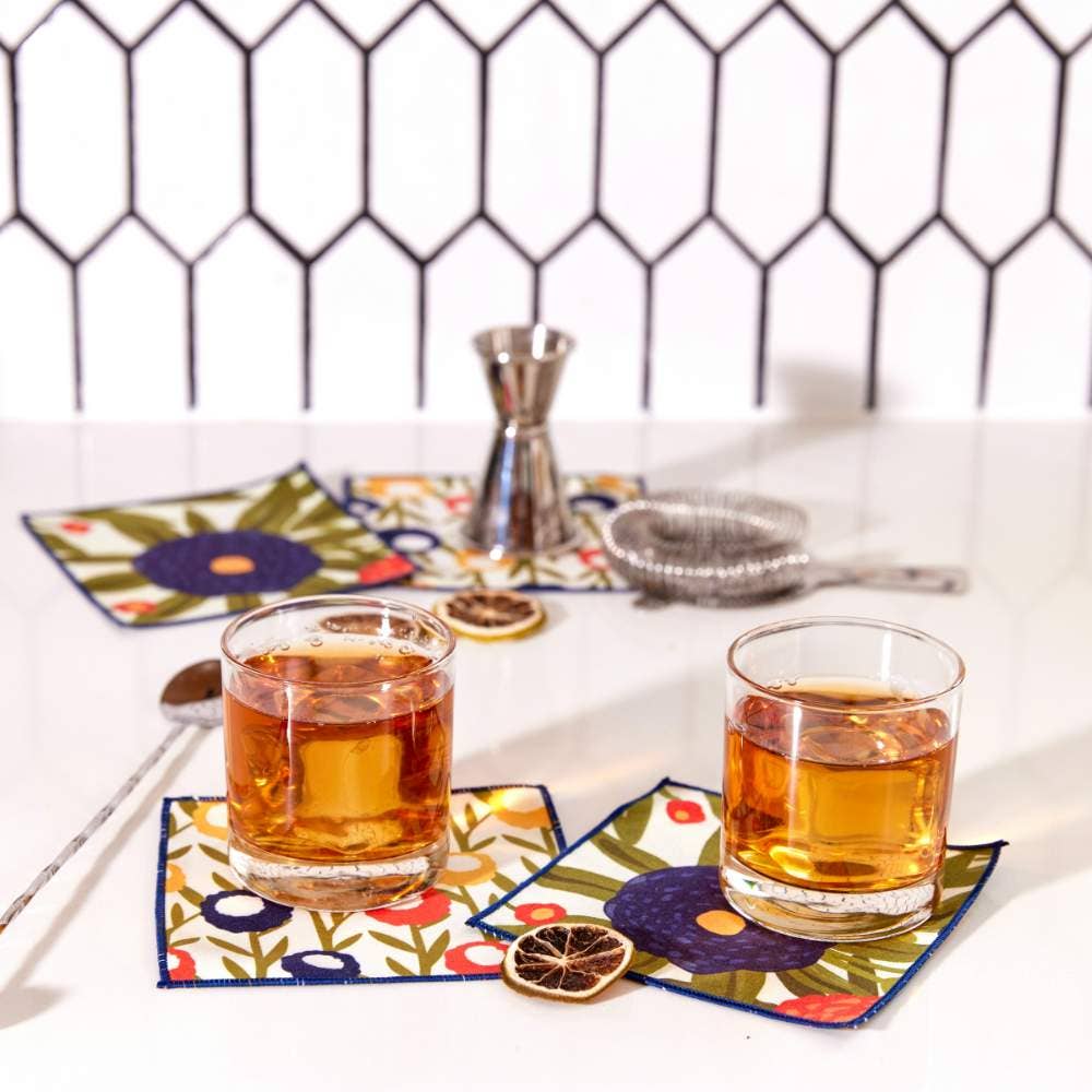 Harvest Sunshine Reusable Eco Cocktail Napkins, set of 8
