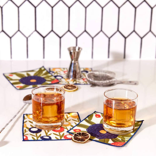 Harvest Sunshine Reusable Eco Cocktail Napkins, set of 8