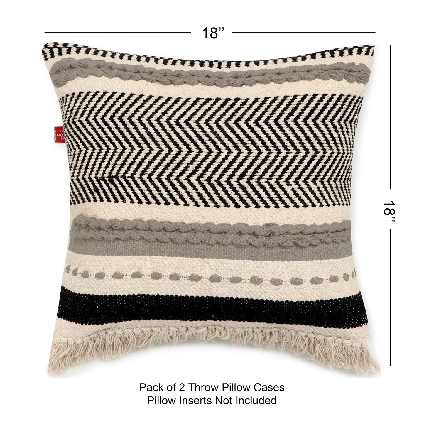 RedEarth Textured Throw Pillow Cover (18x18)