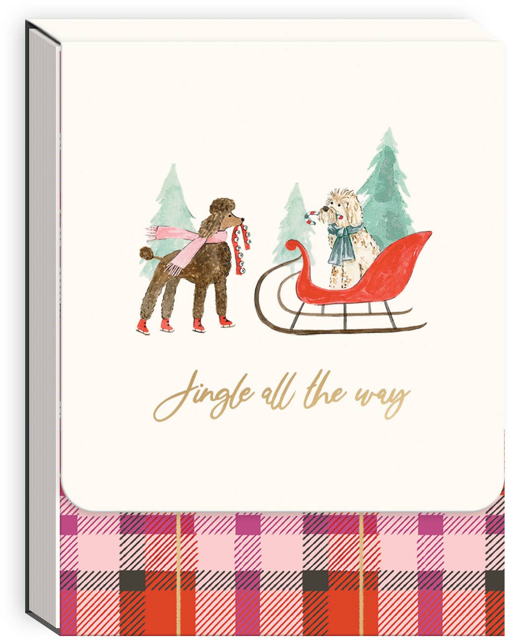 Snow Day Dogs Poodles Pocket Notepad