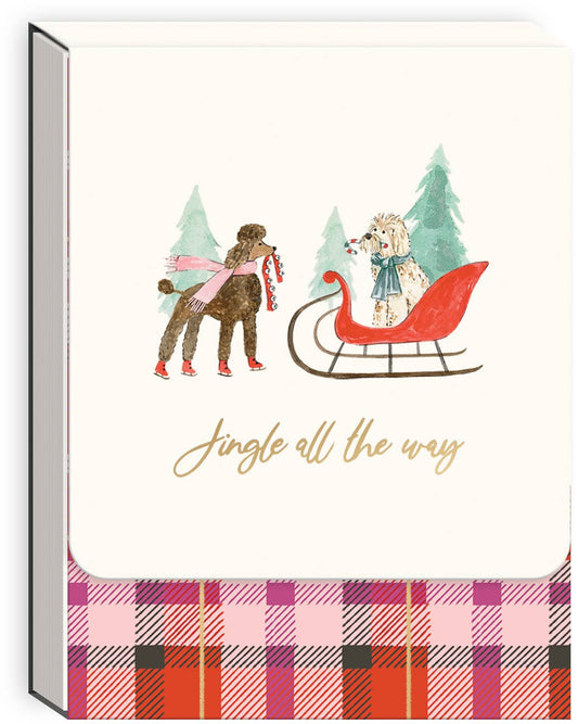 Snow Day Dogs Poodles Pocket Notepad