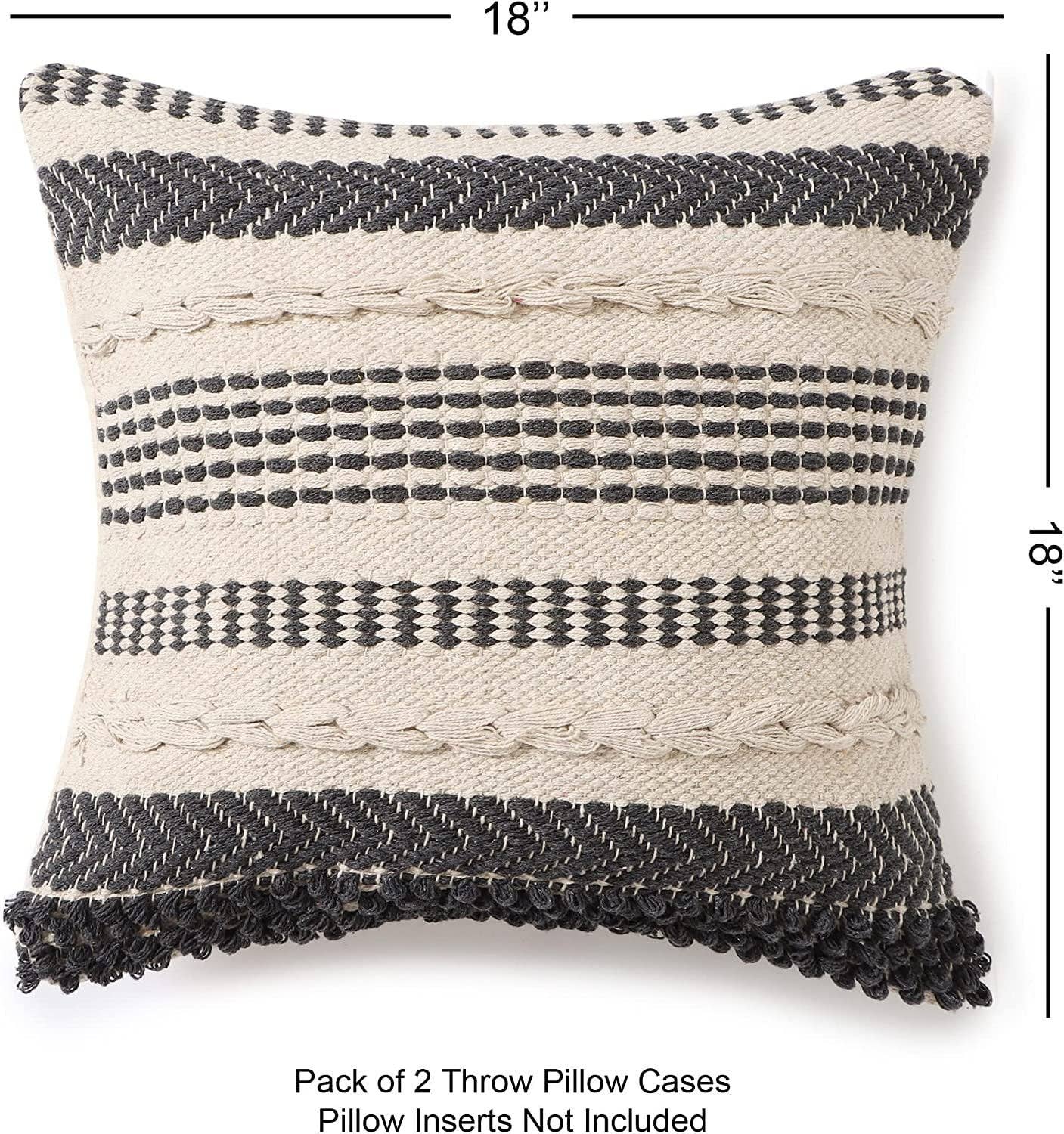 RedEarth Textured Throw Pillow Cover (18x18)