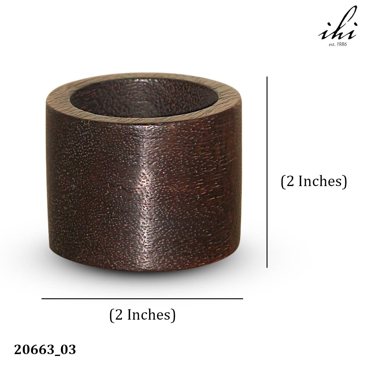 Natural Dark Wood Napkin Ring