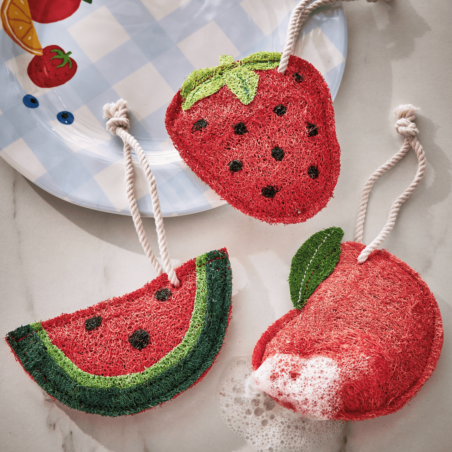 Peach Loofah Scrubber