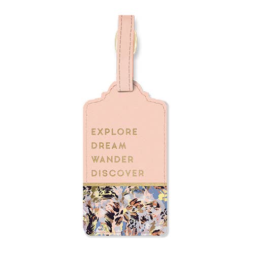 Vegan Leather Luggage Tag-Words