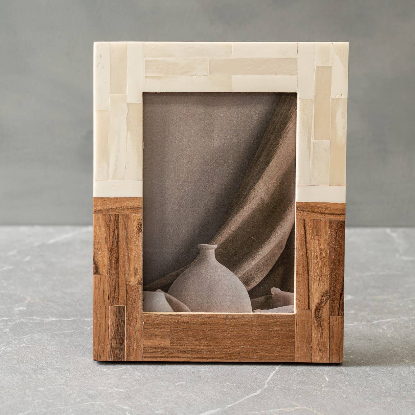 Half Split Wood & Bone Photo Frame 5x7 – Coco Home Décor & Gifts