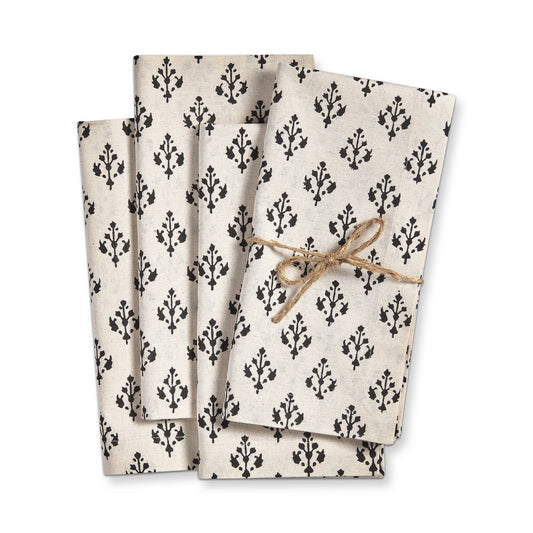 Emma Block Print Napkin (Set of 4) Black Multi
