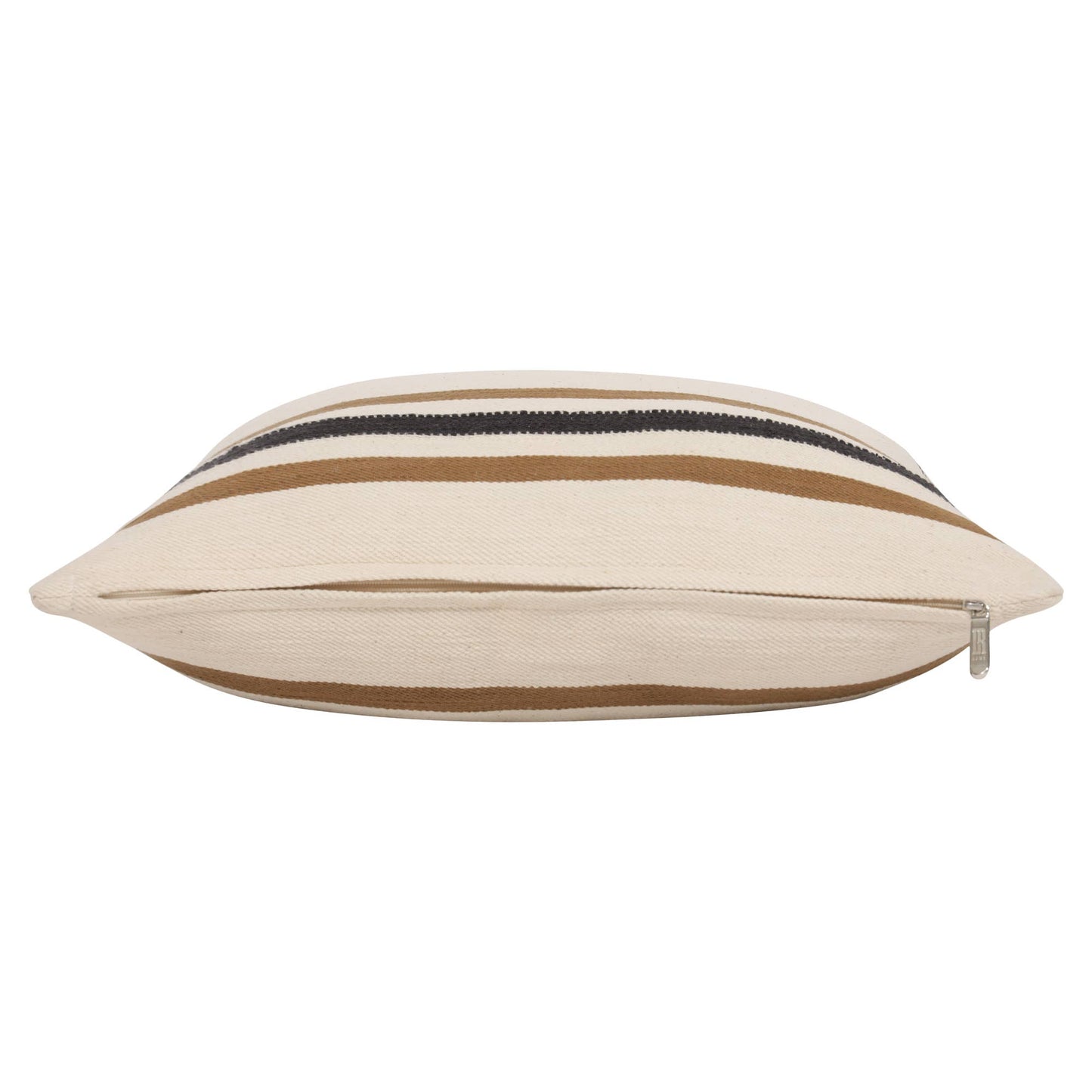 Transitional Hand-Woven Modern Striped Cotton Throw Pillow