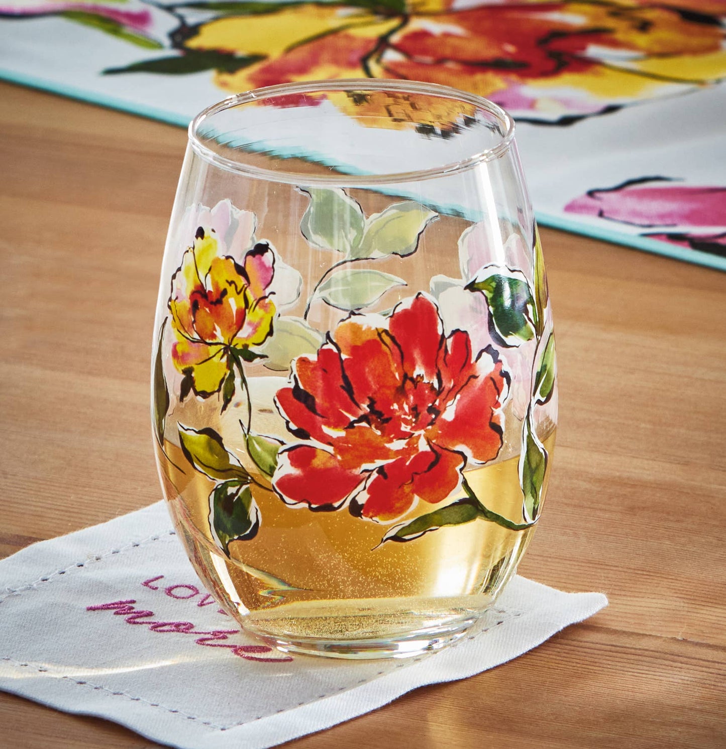In Bloom Stemless Wine Glass