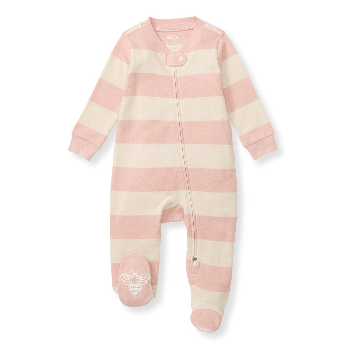 Burt's Bees Baby Rugby Stripe Organic Cotton Sleep & Play (Pink Sand)