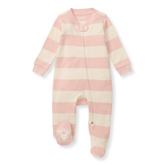 Burt's Bees Baby Rugby Stripe Organic Cotton Sleep & Play (Pink Sand)