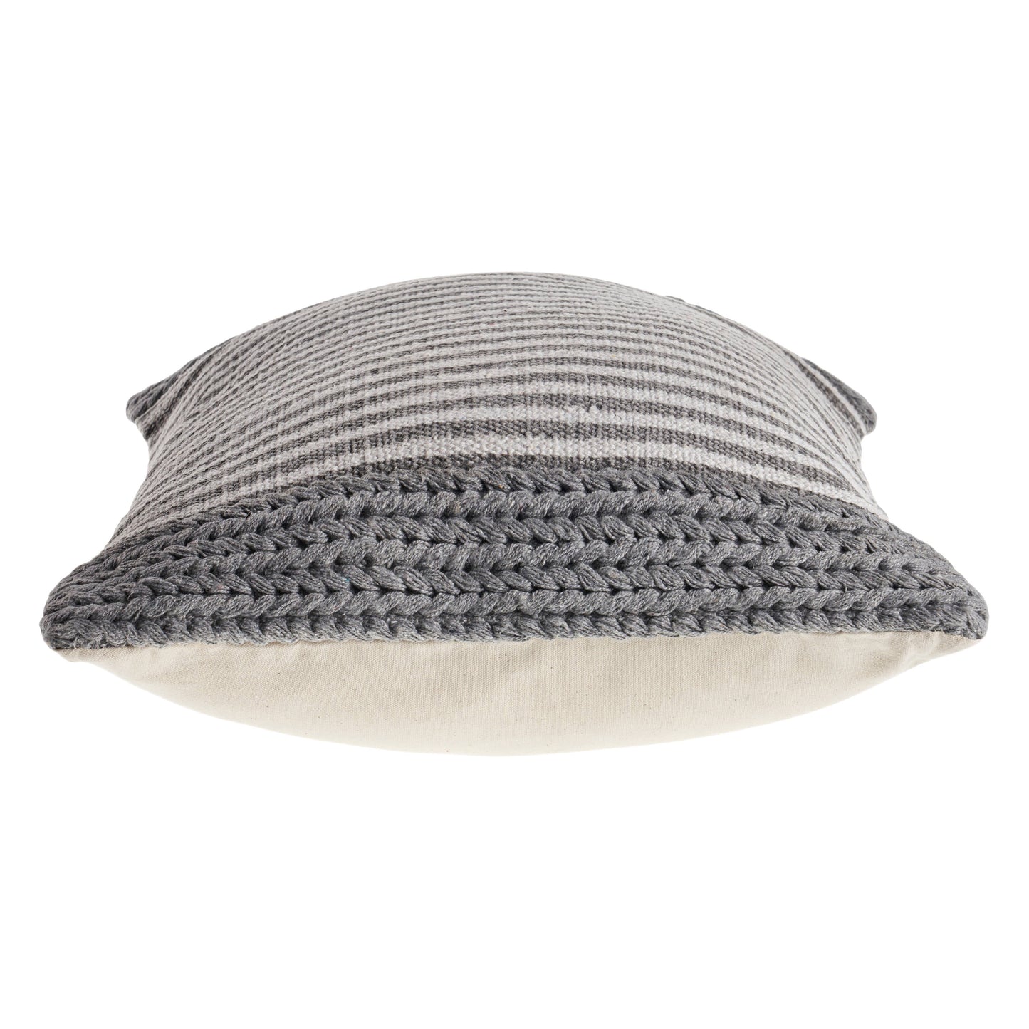 Farmhouse Striped and Textured Throw Pillow