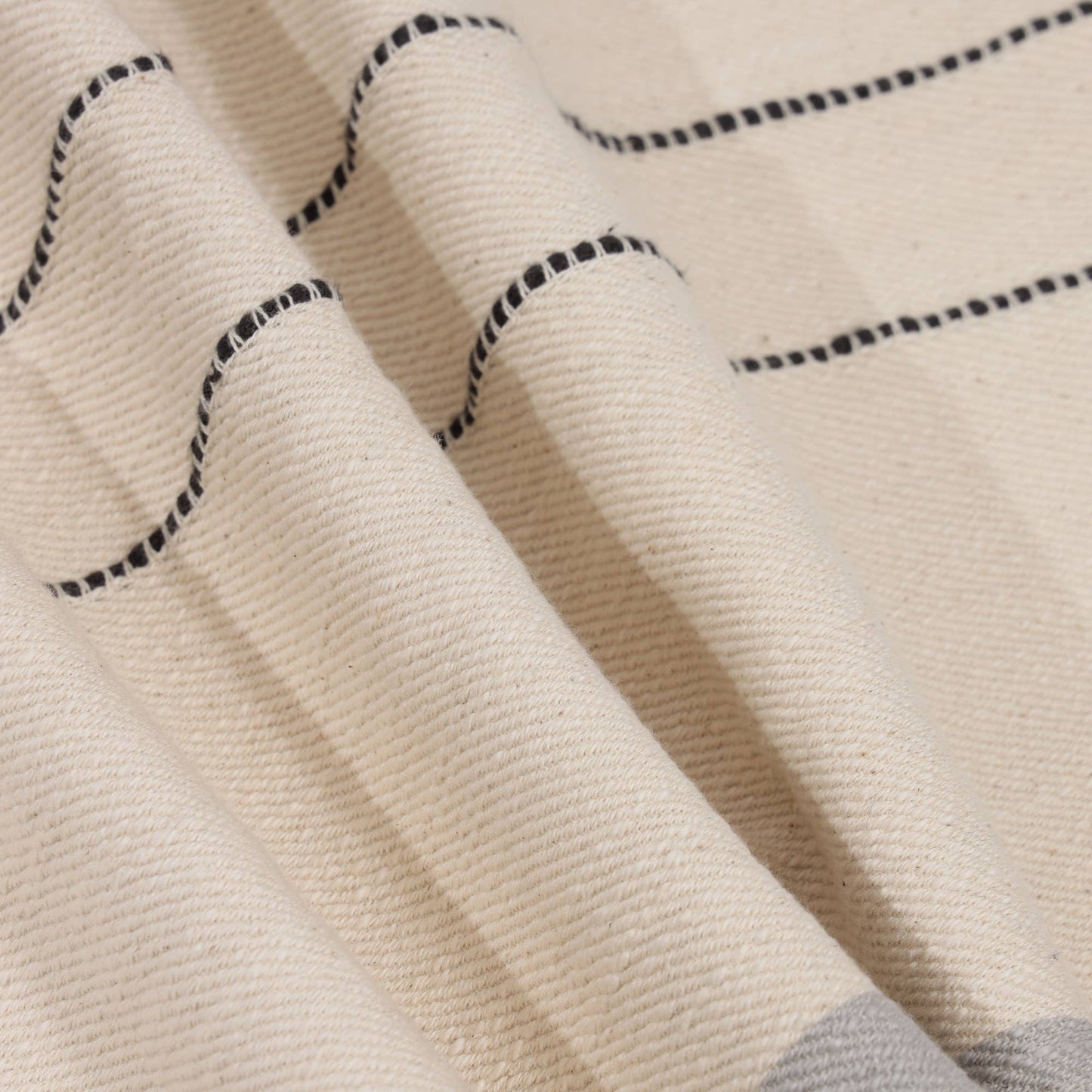 Transitional Hand-Woven Modern Striped Cotton Throw Pillow