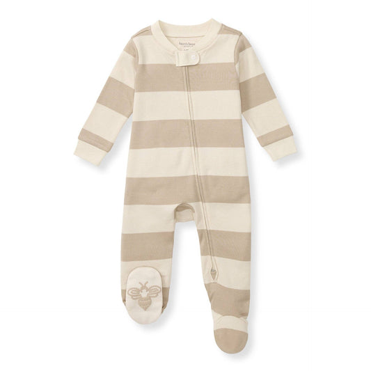 Burt's Bees Baby Mommy & Me Rugby Stripe Organic Cotton Sleep & Play (Oat)