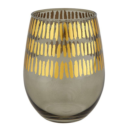 Gold + Grey Stemless Glass