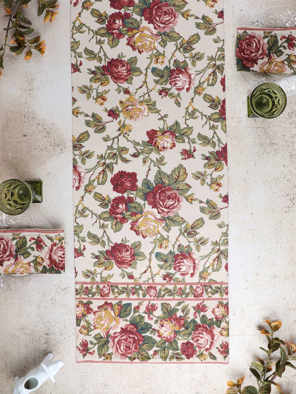 April Cornell Winter Rose Runner 13x72