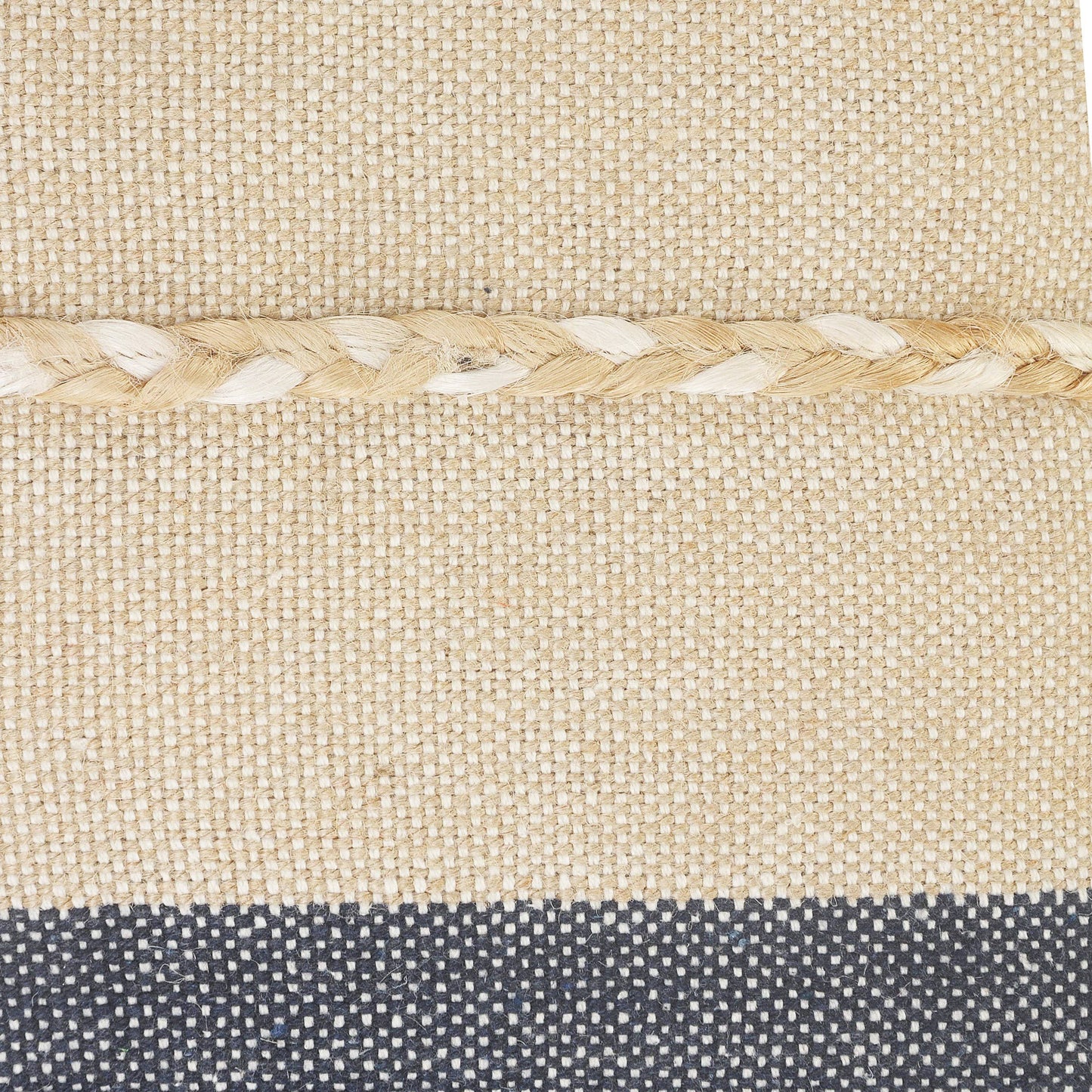 Atlantis Denim Blue and Taupe Throw Pillow with Jute