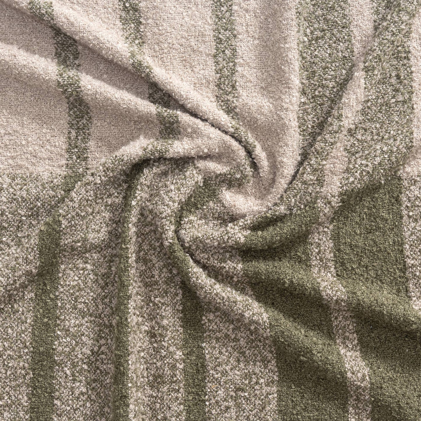 Handwoven Green Gray Striped Throw Blanket