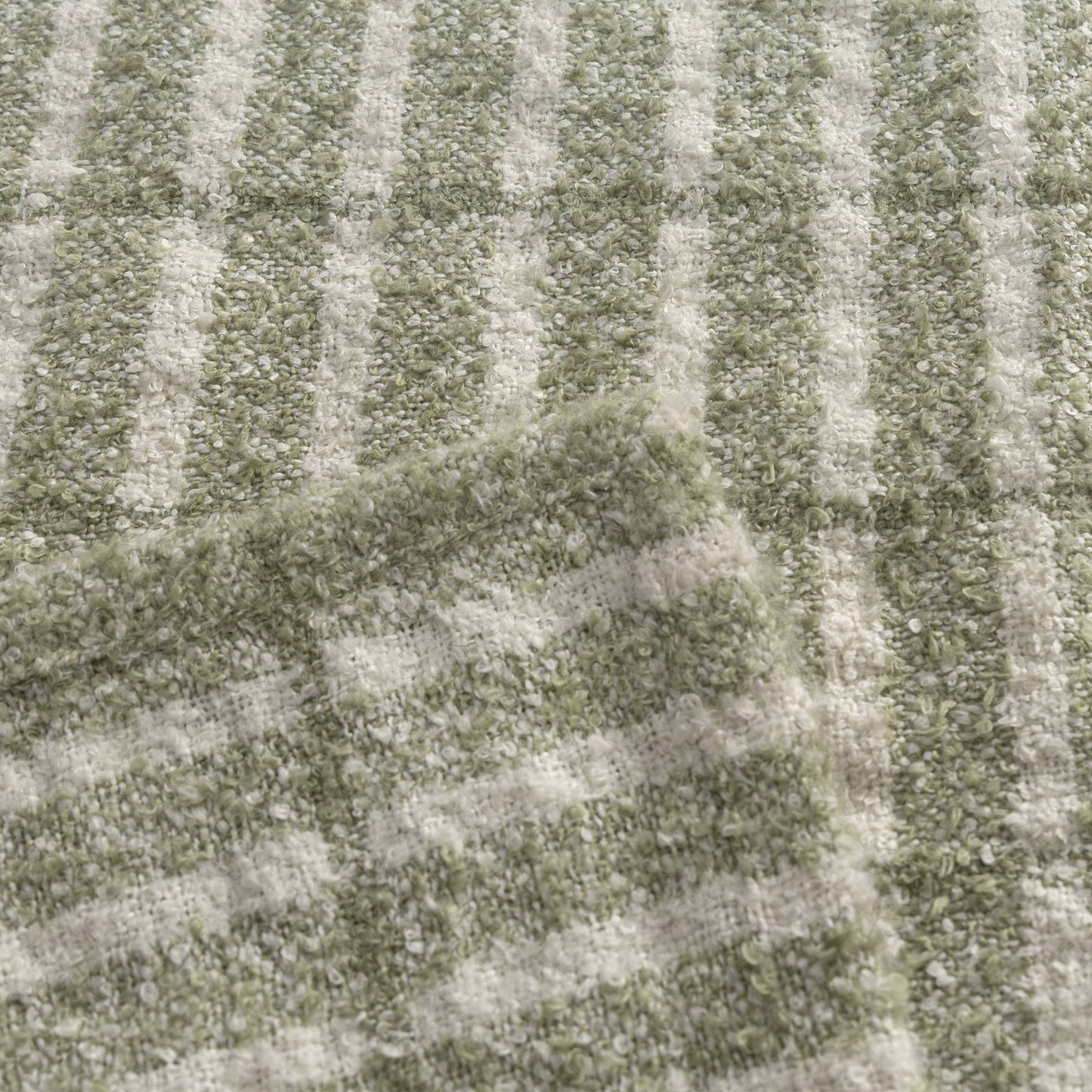 Farmhouse Green/Ivory Striped Performance Throw Blanket