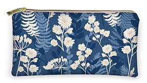 Blue Botanicals Zippered Pouch