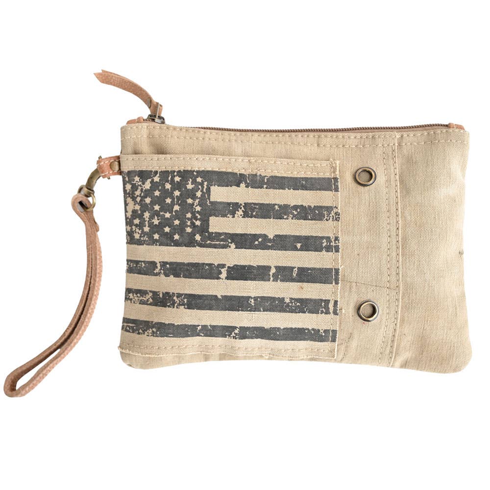 Vintage Flag Wristlet