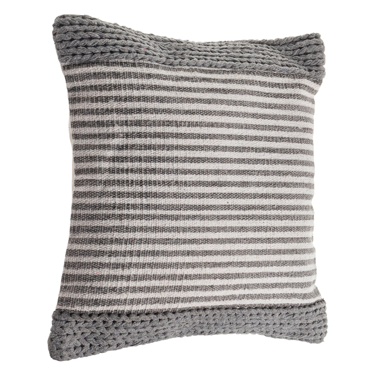 Farmhouse Striped and Textured Throw Pillow