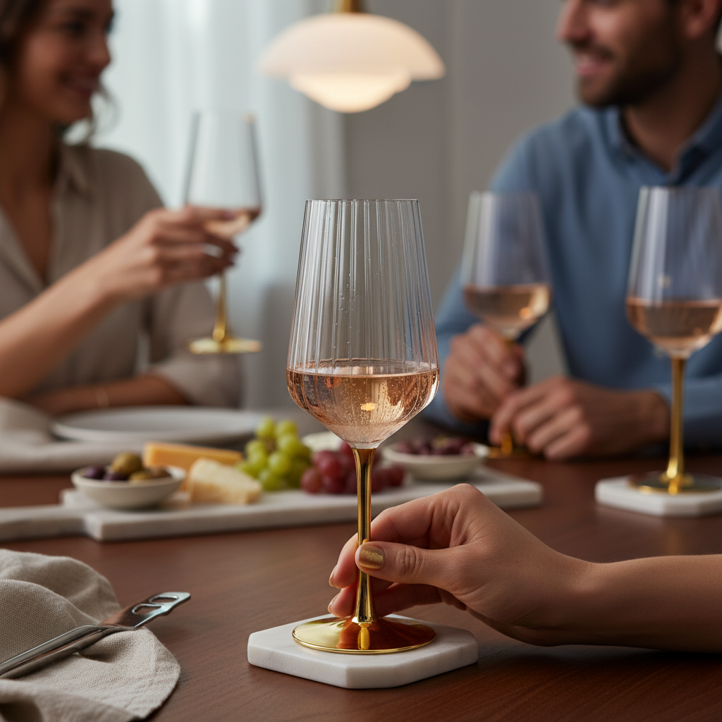 Vikko Gold Wine Glass (16 oz)