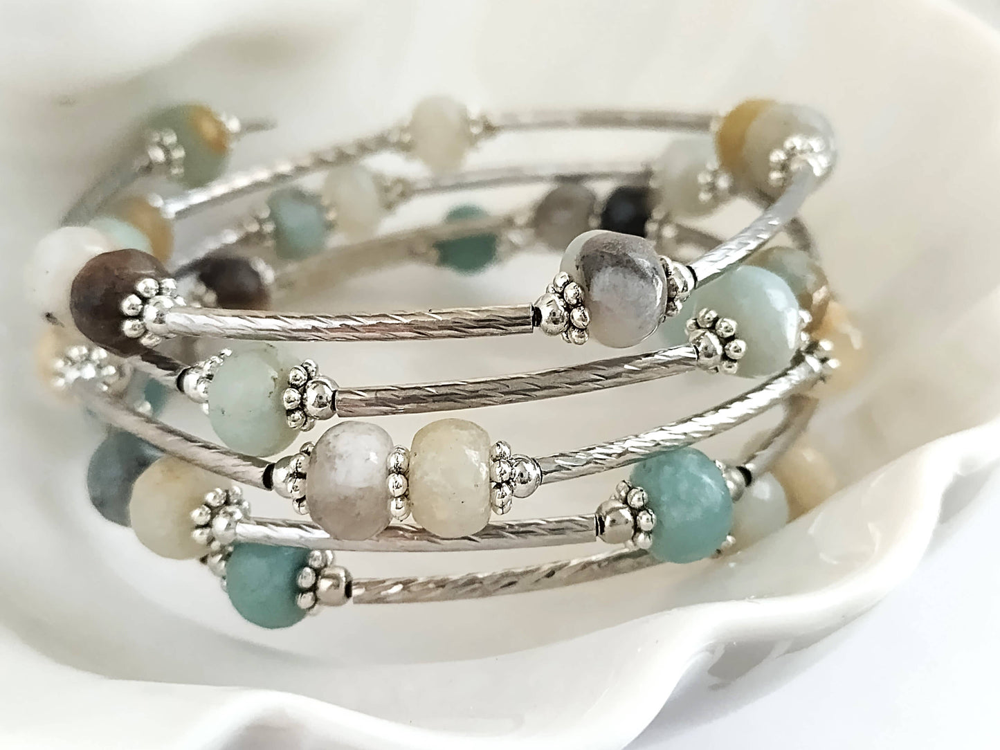 Amazonite Stone Wrap Bracelet