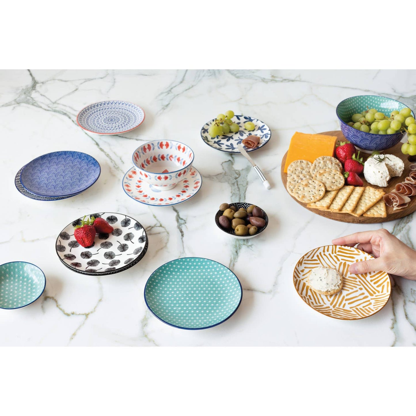 Blue Cross Stamped Appetizer Plate 6 inch