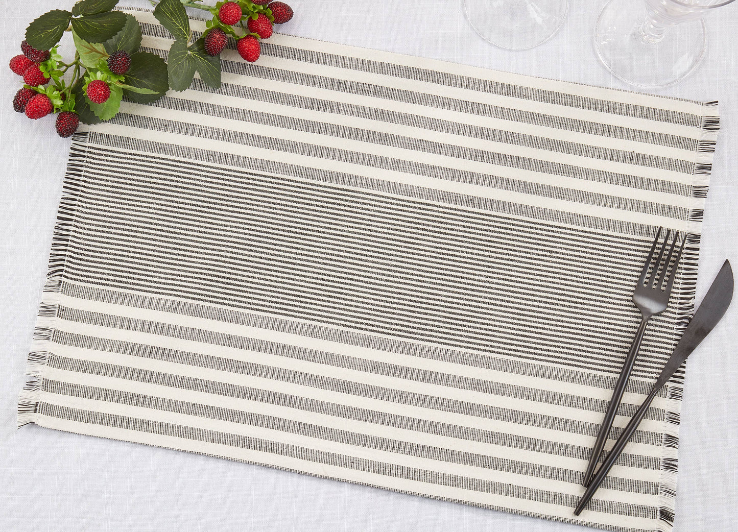 Black and White Stripe Placemat