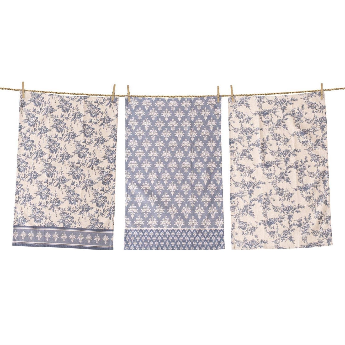 French Blue Tea Towels (Set Of 3)