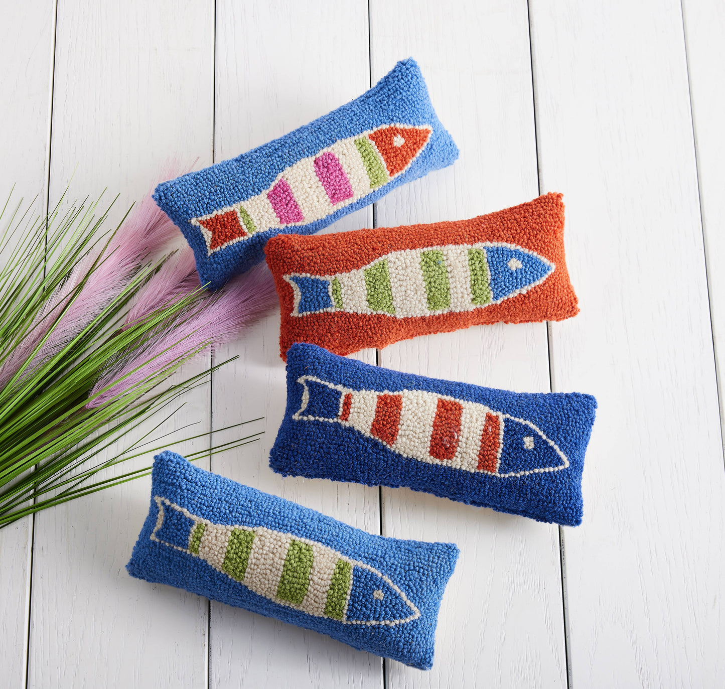 Fish Hook Pillow 12" x 5"