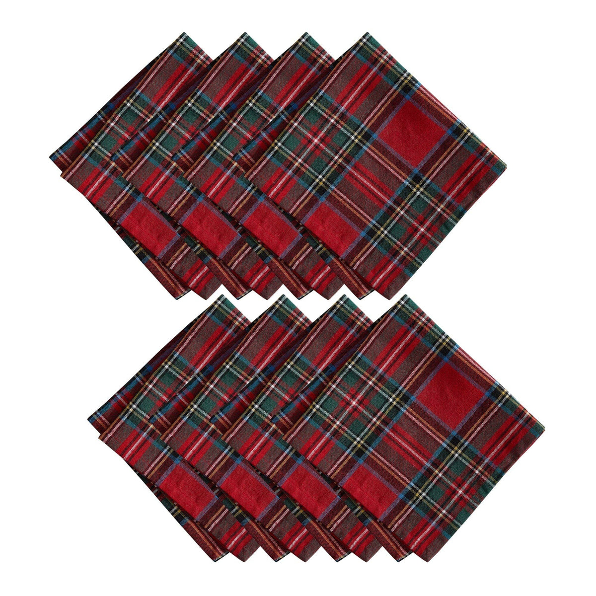 Stowe Tartan Holiday Plaid Cotton Napkins (Set of 8)