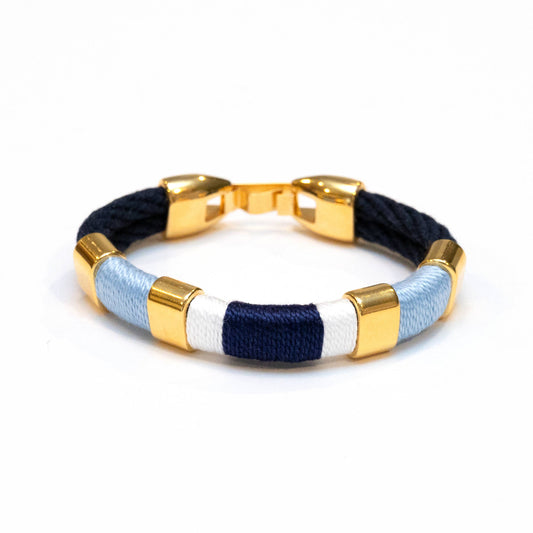 Newbury Navy/Blue/White/Navy/Gold Nautical Bracelet