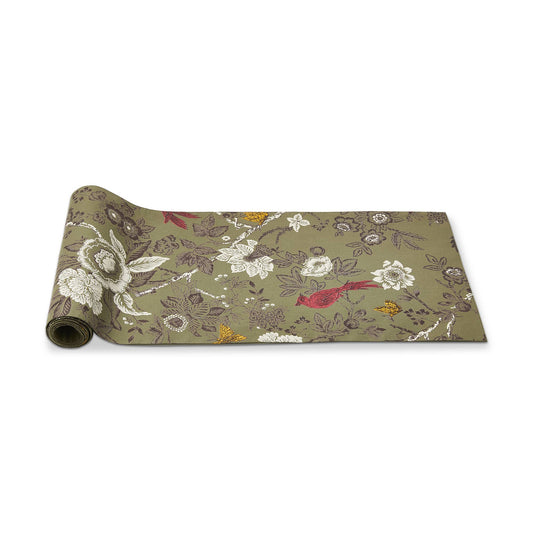 Toile Runner Green Multi Cotton